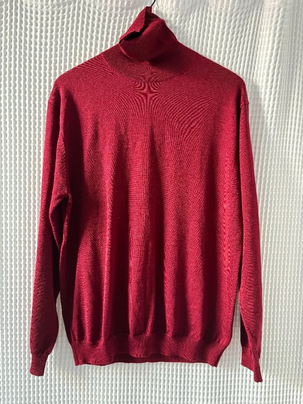 Linea Uomo red burgundy wool blend pullover turtleneck sweater men's large
